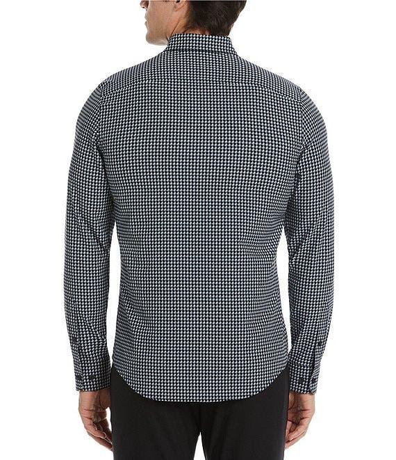 Perry Ellis Slim Fit Stretch Geo Print Long Sleeve Woven Shirt Product Image