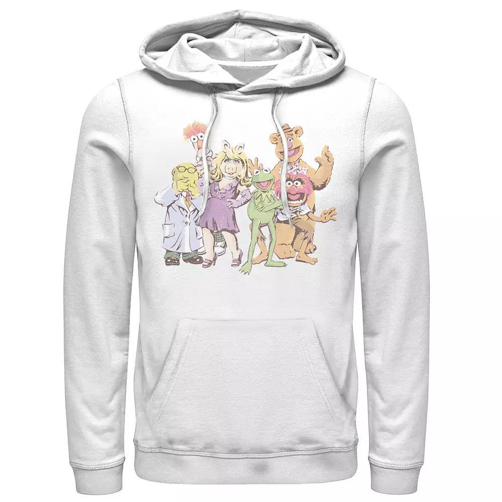 Disney's The Muppets Men's Group Shot Illustrated Hoodie, Size: Large, White Product Image