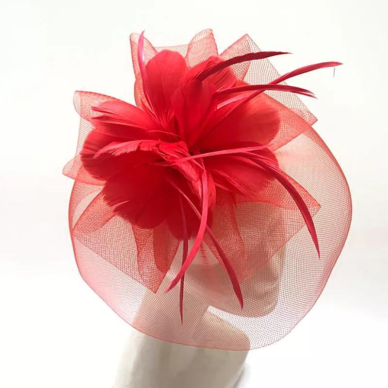 Women's Bellisima Feather Flower Net Fascinator, White Product Image
