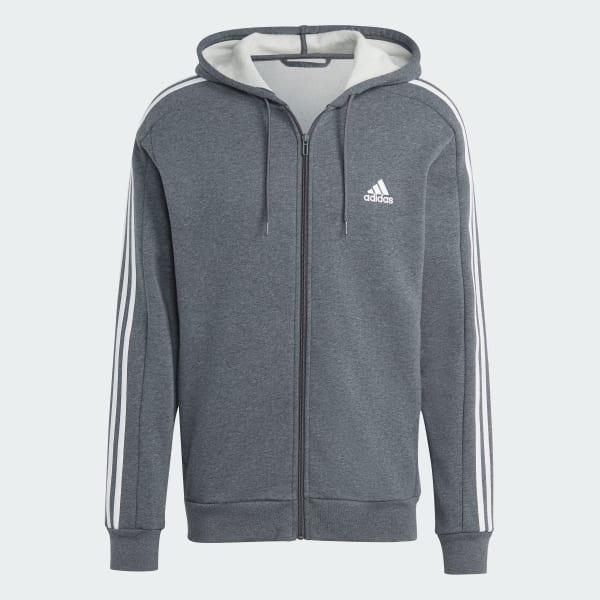 Essentials Fleece 3-Stripes Full-Zip Hoodie Product Image