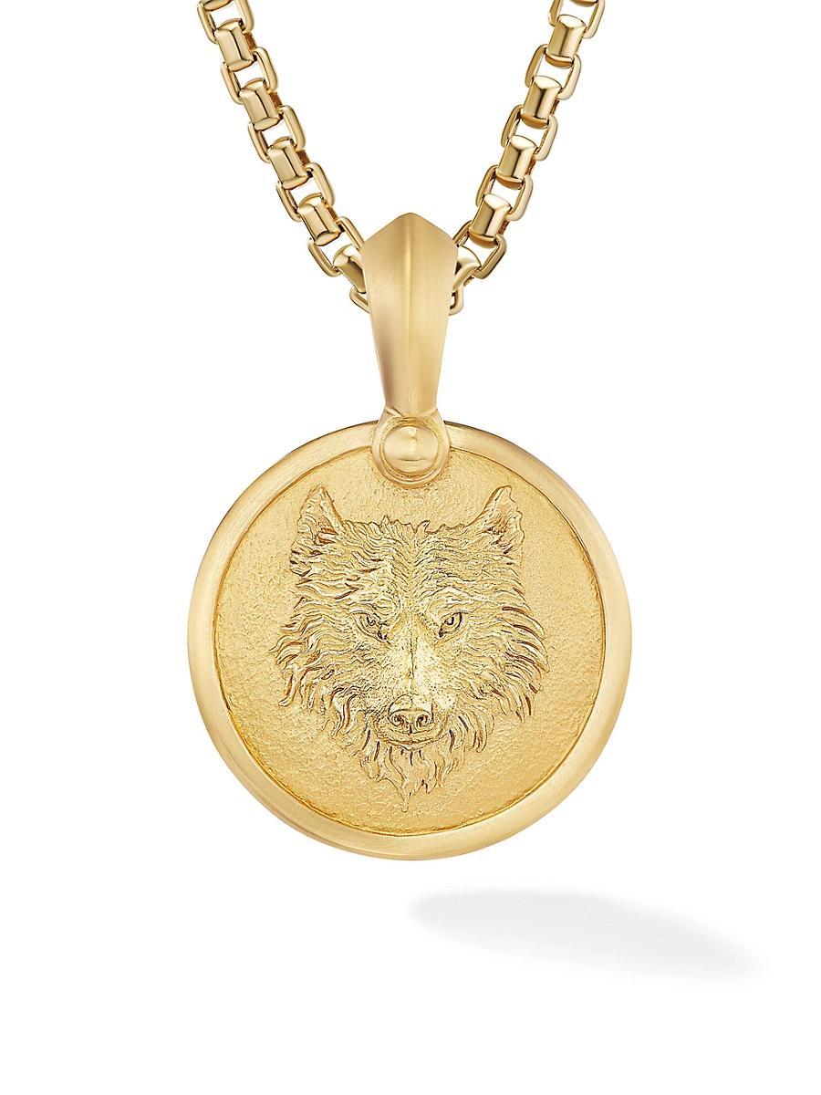 Mens Petrvs Wolf Amulet in 18K Yellow Gold Product Image