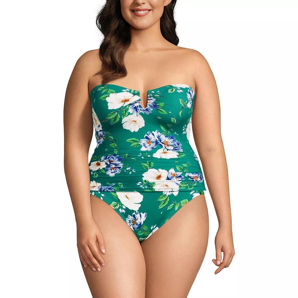Plus Size Lands' End Slender U-Wire Multiway Swim Top, Women's, Size: 20 W, Blue Mini Stripe Product Image