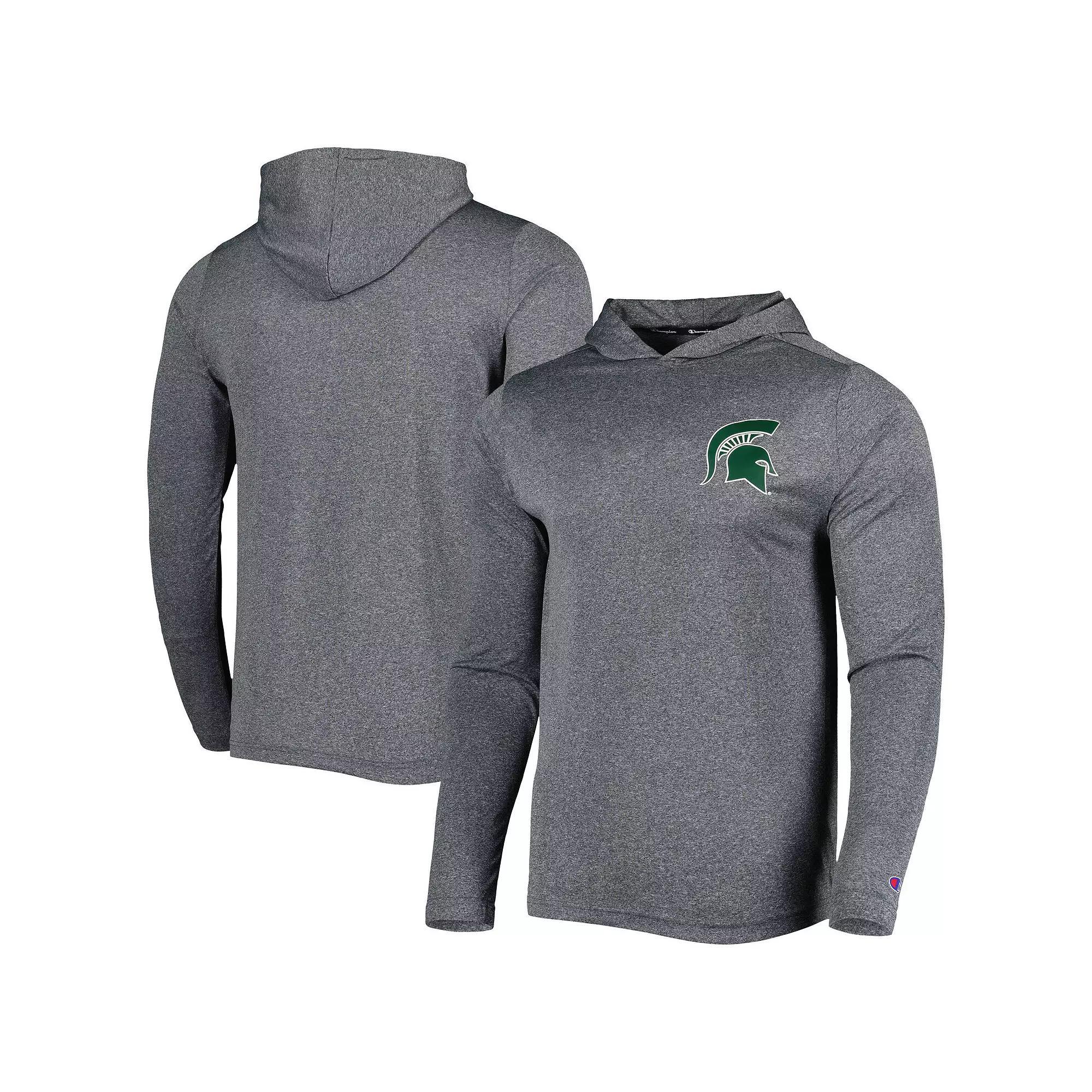 Men's Champion Gray Michigan State Spartans Hoodie Long Sleeve T-Shirt,  Product Image