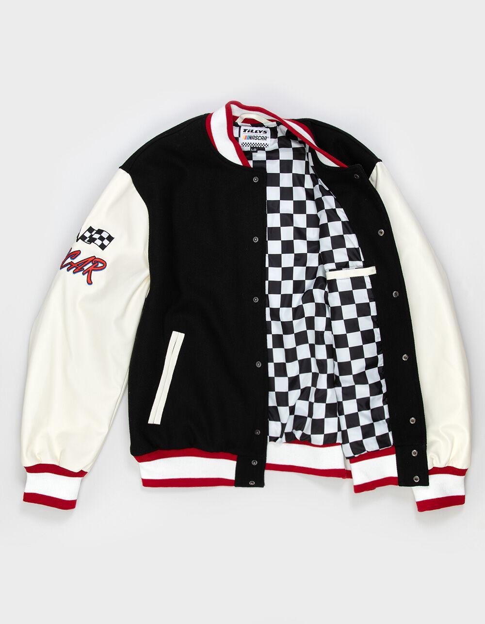 TILLYS x NASCAR Racing Team Mens Varsity Jacket - BLACK Product Image