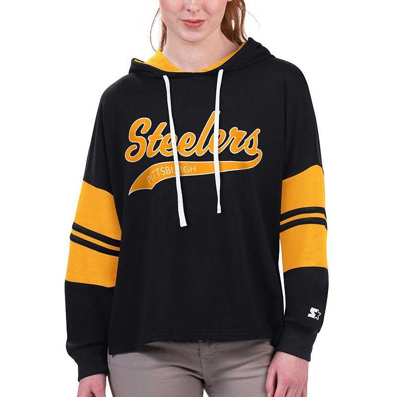 Womens Starter Pittsburgh Steelers Bump And Run Long Sleeve Hoodie T-Shirt Product Image