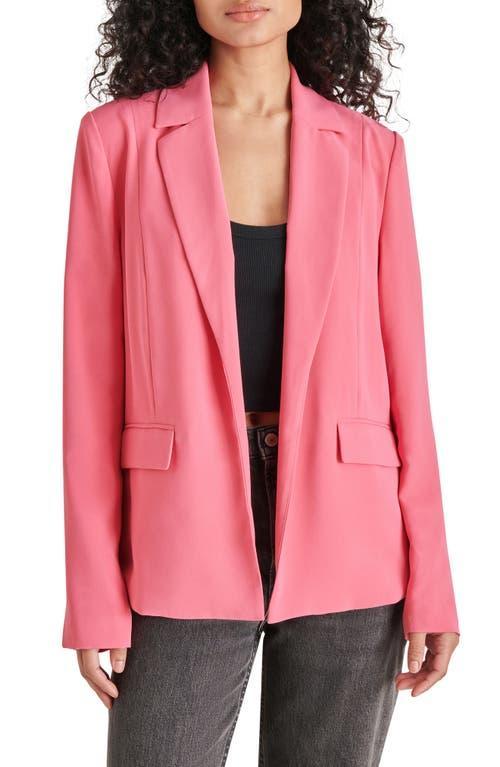 Steve Madden Payton Notch Collar Long Sleeve Side Pocket Fitted Blazer Product Image