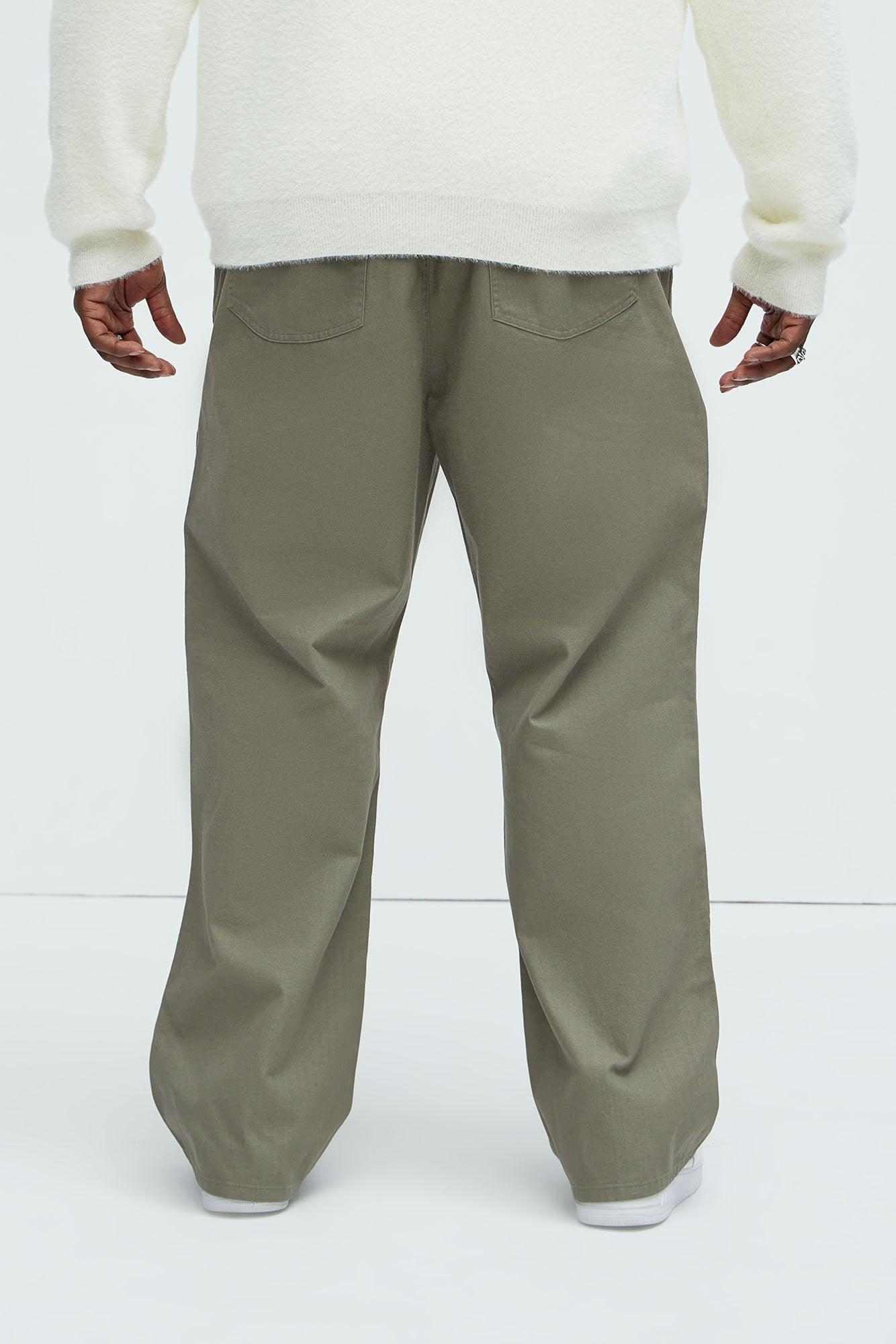 Berry Fatigue Straight Pants - Olive Product Image