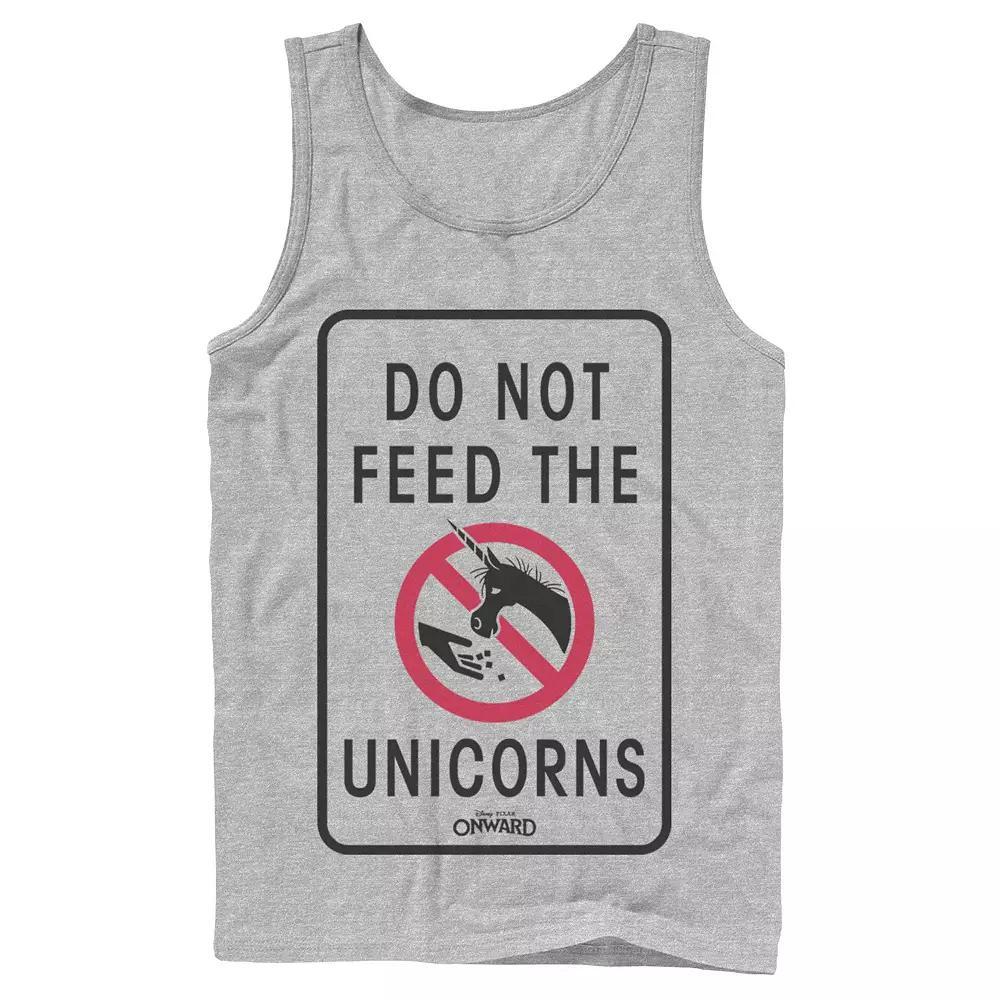 Men's Disney / Pixar Onward Do Not Feed The Unicorns Sign Tank Top,  Product Image