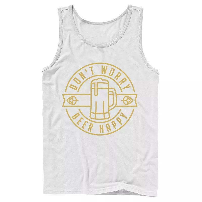 Men's Don't Worry Beer Happy Circle Tank Top,  Product Image