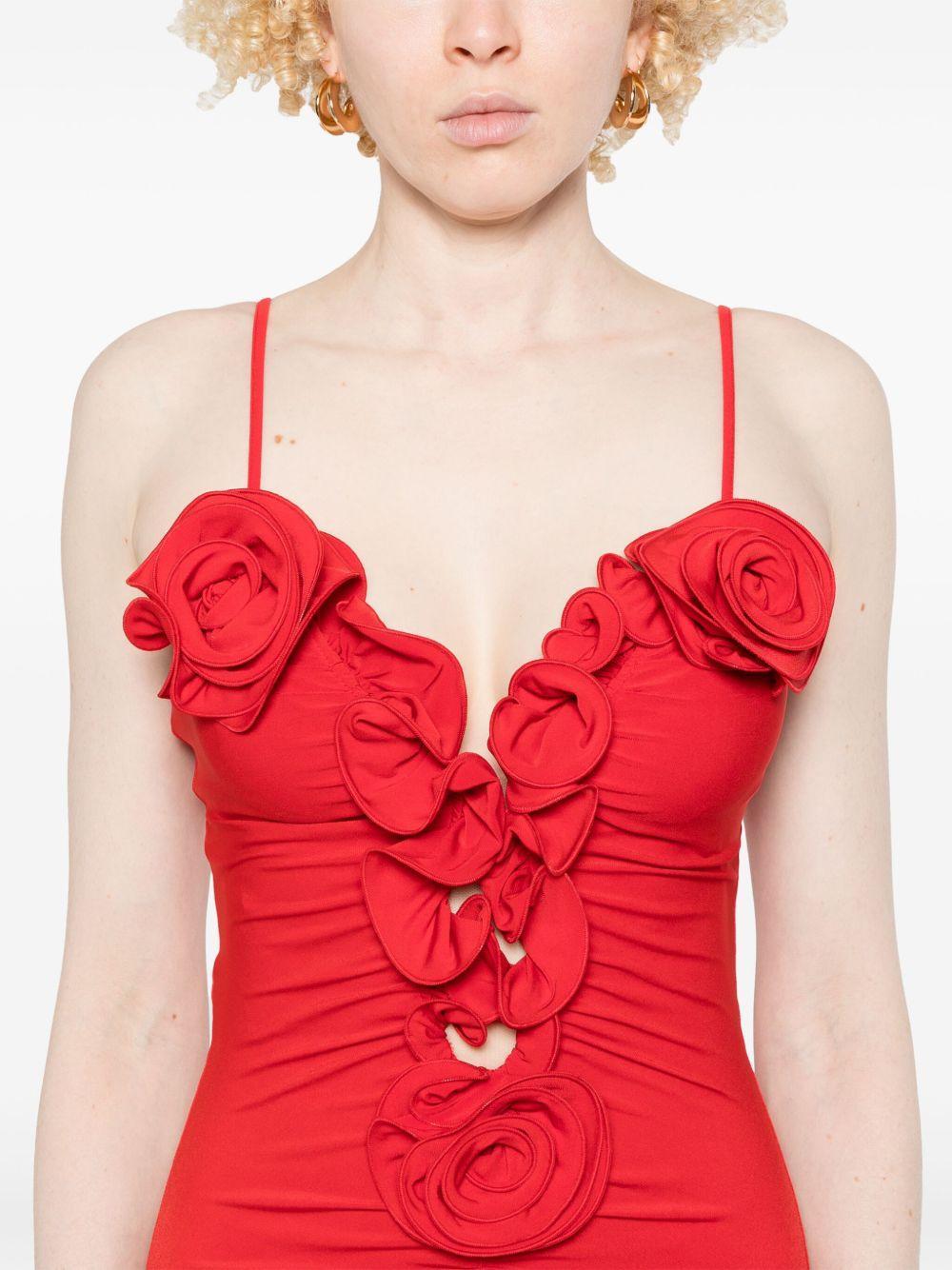 floral-appliqué midi dress Product Image