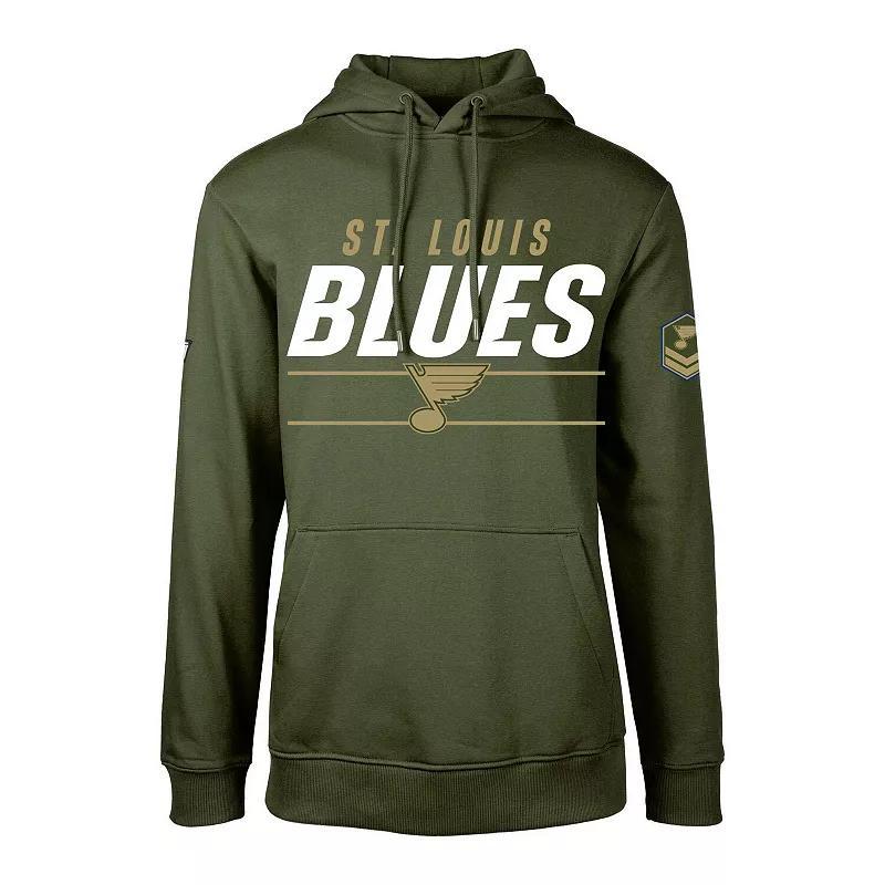 Mens Levelwear Olive St. Louis Blues DeltaPodium Fleece Pullover Hoodie Product Image