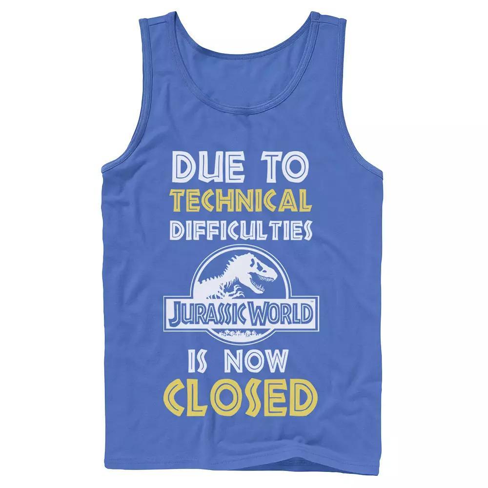 Men's Jurassic World Technical Difficulties Sign Tank Top,  Product Image