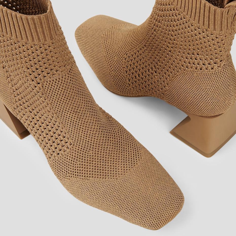 Square-Toe Perforated Heeled Boots (Melissa) Product Image