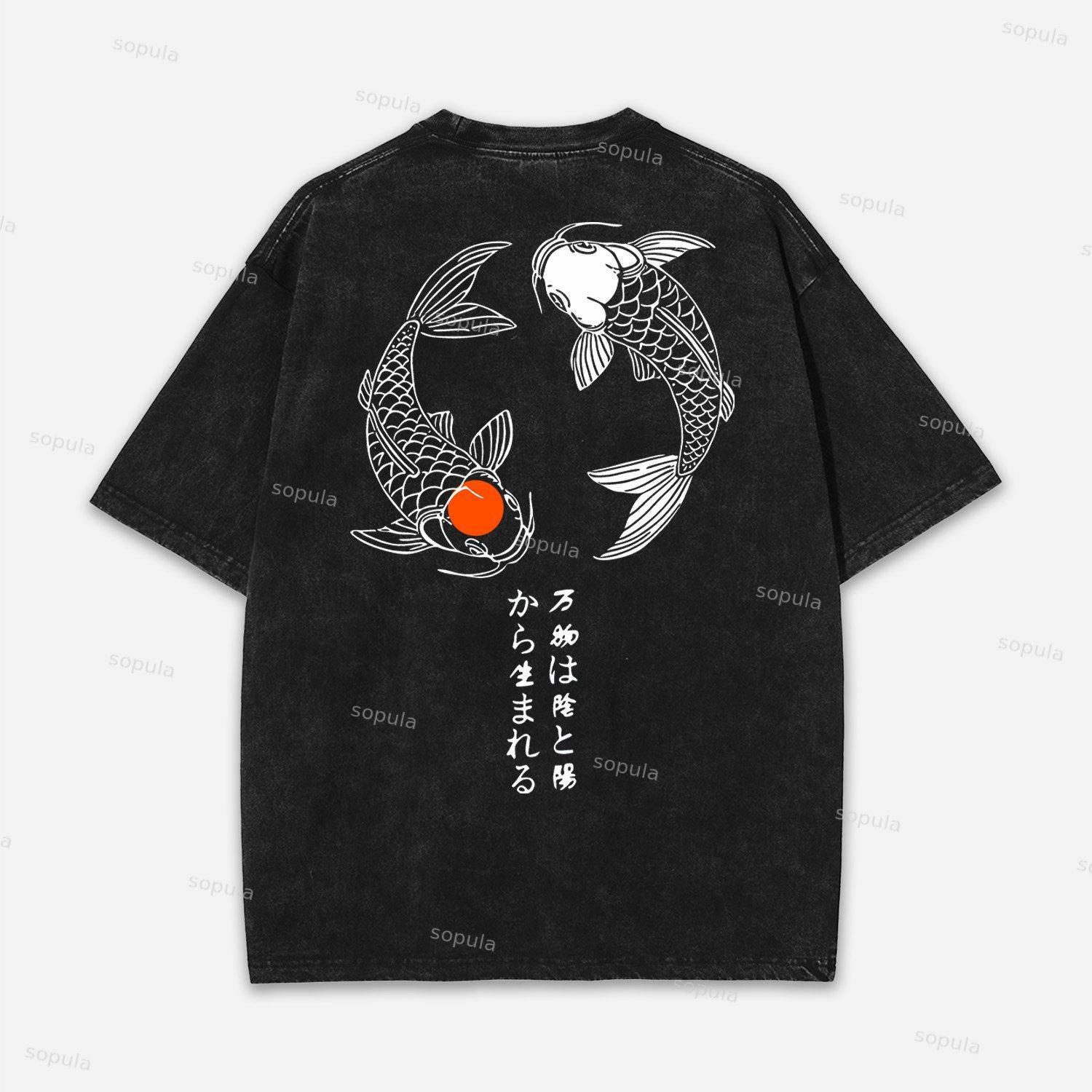 Japanese Koi Acid Washed T-shirt Product Image