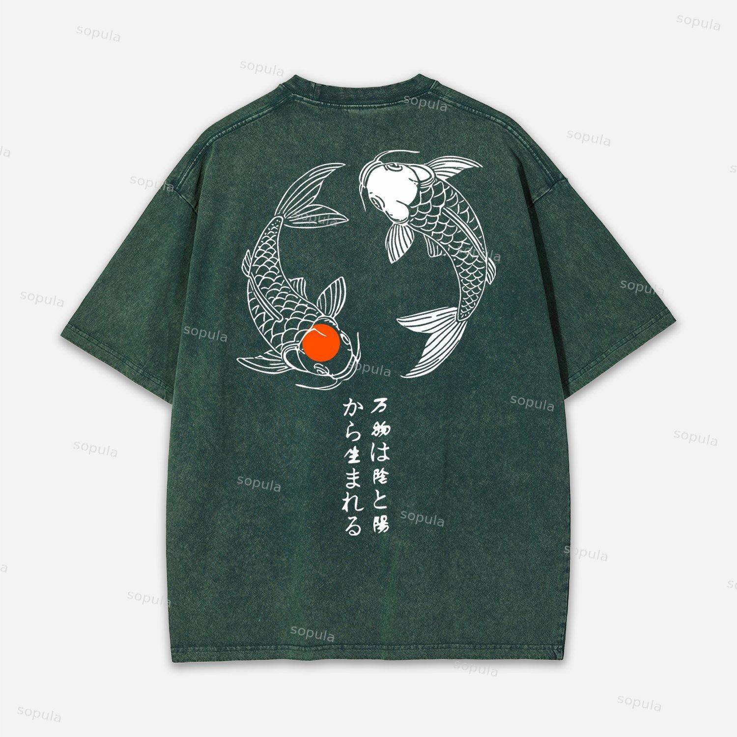 Japanese Koi Acid Washed T-shirt Product Image