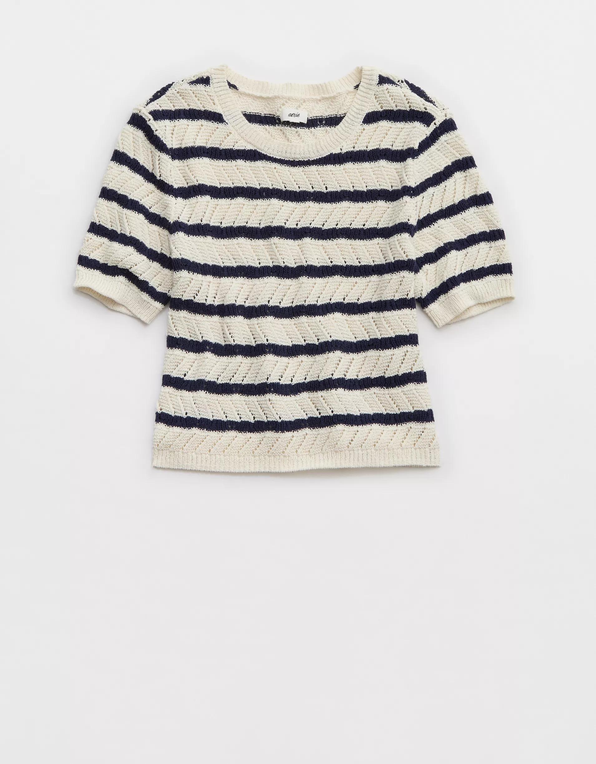 Aerie Fitted Short Sleeve Sweater Product Image
