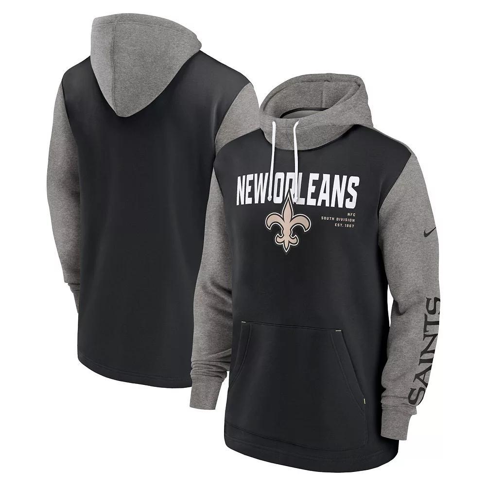 Men's Nike Black New Orleans Saints Fashion Color Block Pullover Hoodie,  Product Image