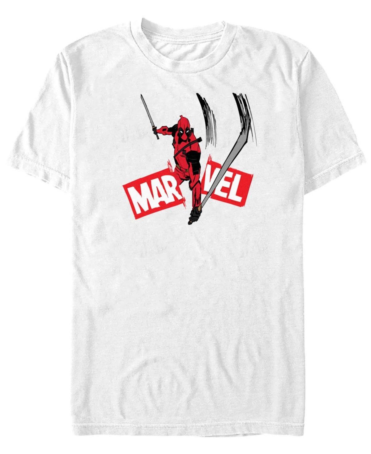 Men's Deadpool And Wolverine Logo Slash Graphic Tee, Size: XXL, White Product Image