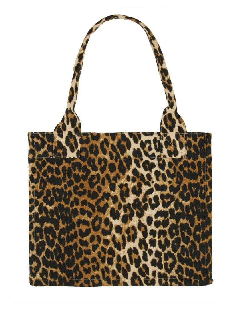 large leopard-print canvas tote bag Product Image