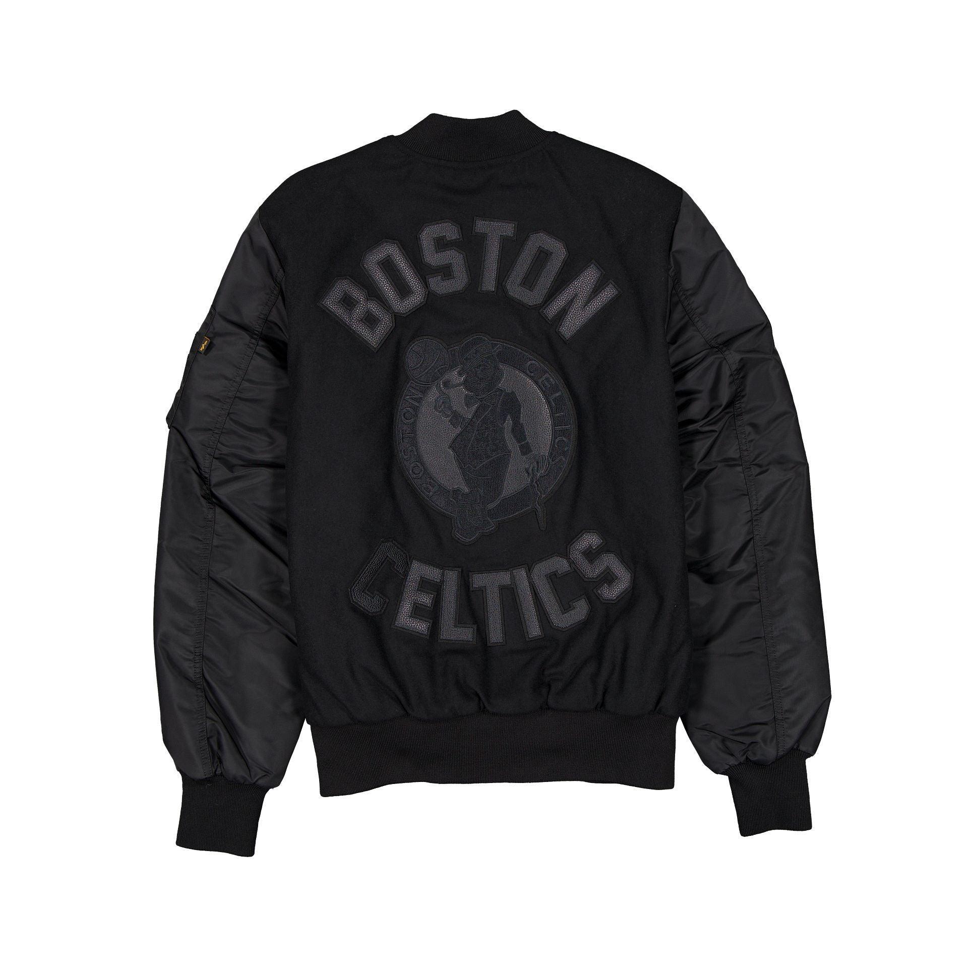 Alpha Industries x Boston Celtics MA-1 Wool Varsity Jacket Black Male Product Image