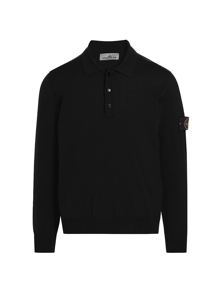 Mens Wool Polo Sweater Product Image