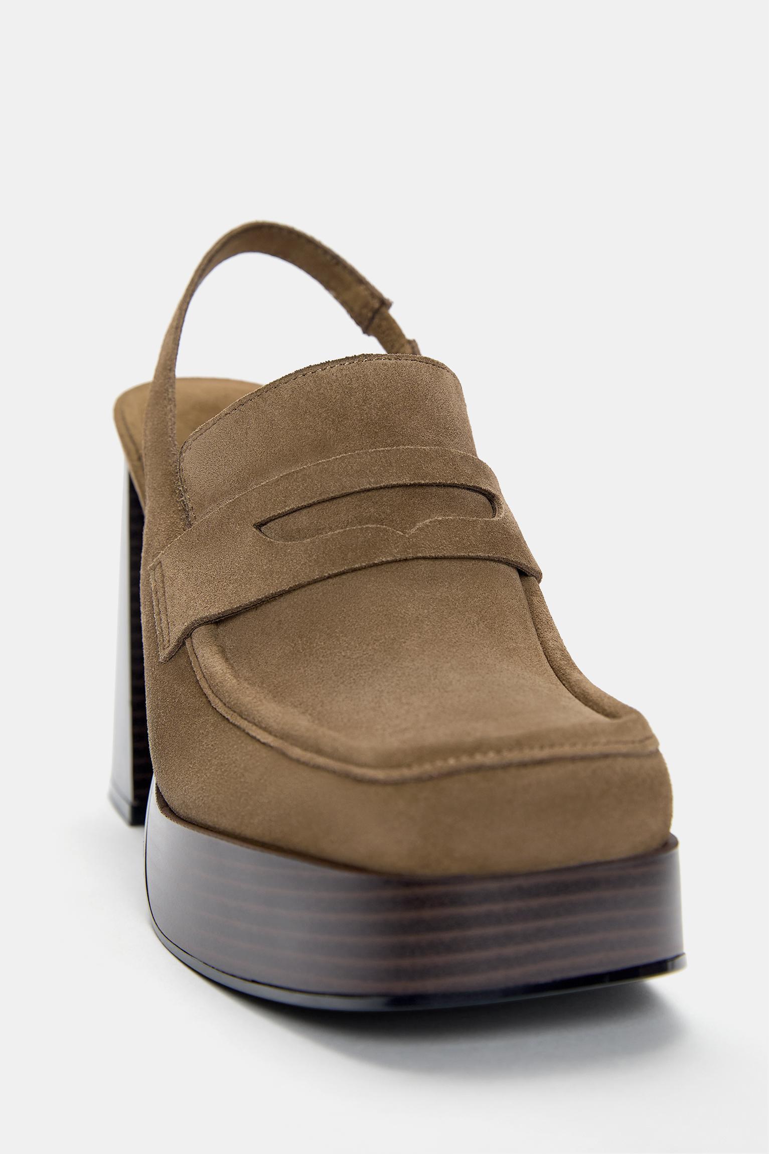 Leather platform loafers Product Image