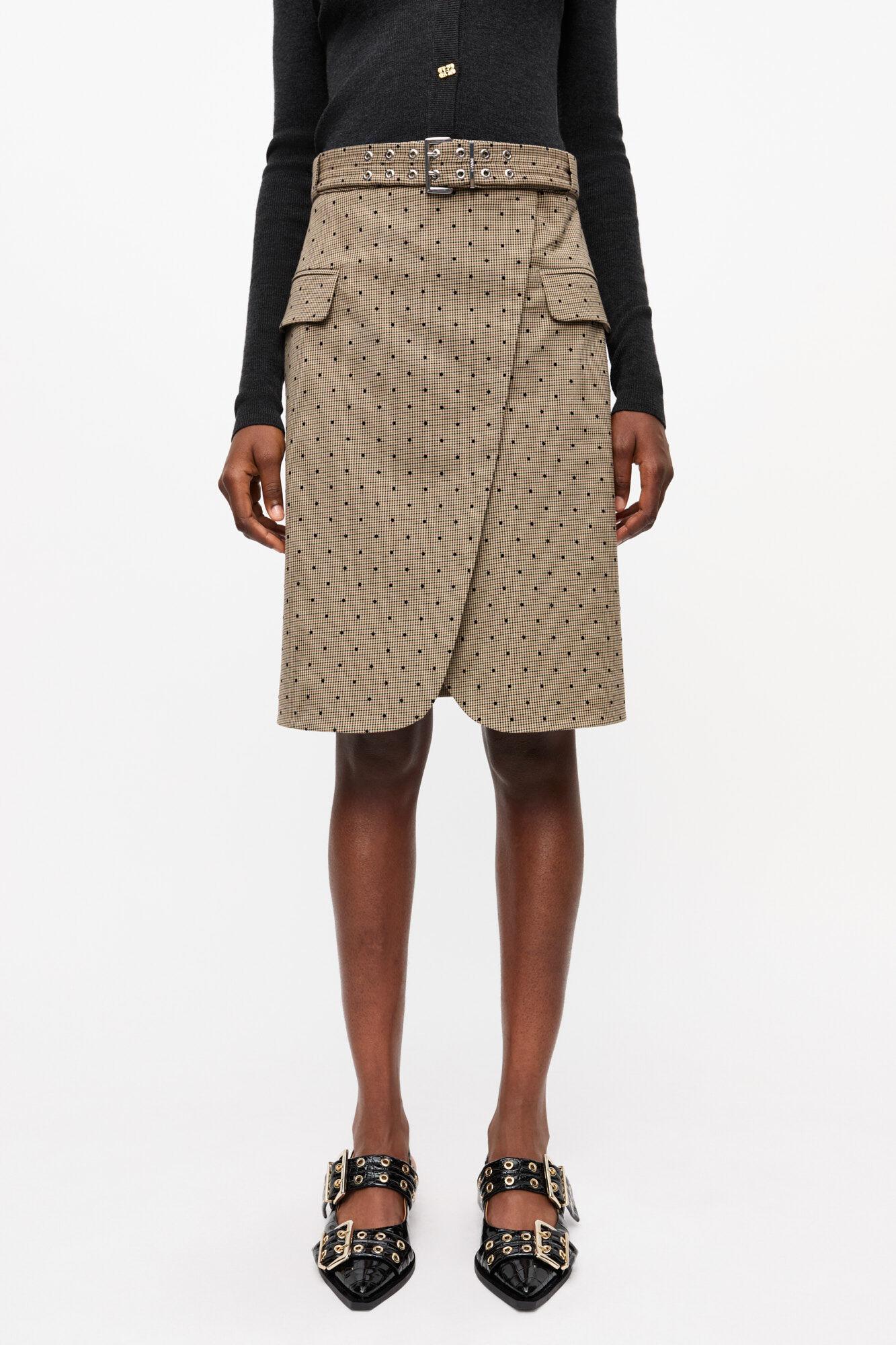 Flock Check Suiting Skirt Product Image