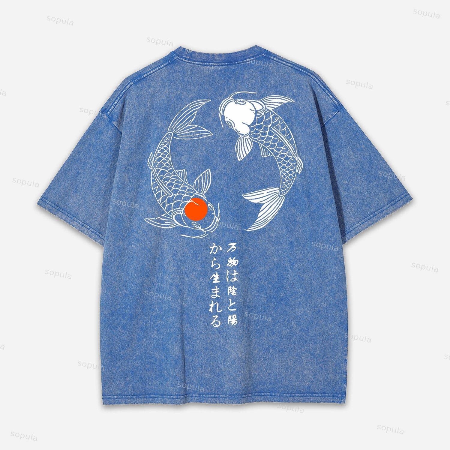 Japanese Koi Acid Washed T-shirt Product Image