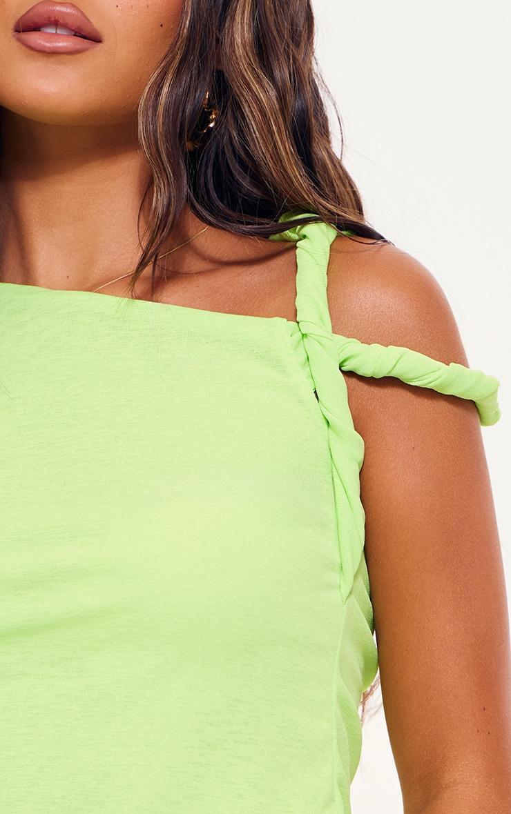  Lime Onion Skin Twist Shoulder Top Product Image