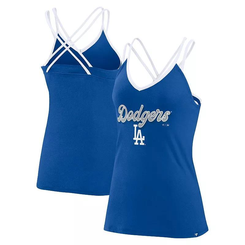 Womens Fanatics Branded Royal Los Angeles Dodgers Go For It Strappy V-Neck Tank Top Product Image