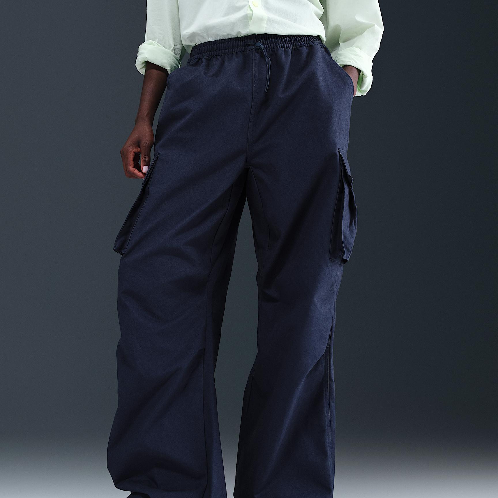 Womens Nike Sportswear Mid-Rise Oversized Woven Cargo Pants | HV1966-410 Product Image