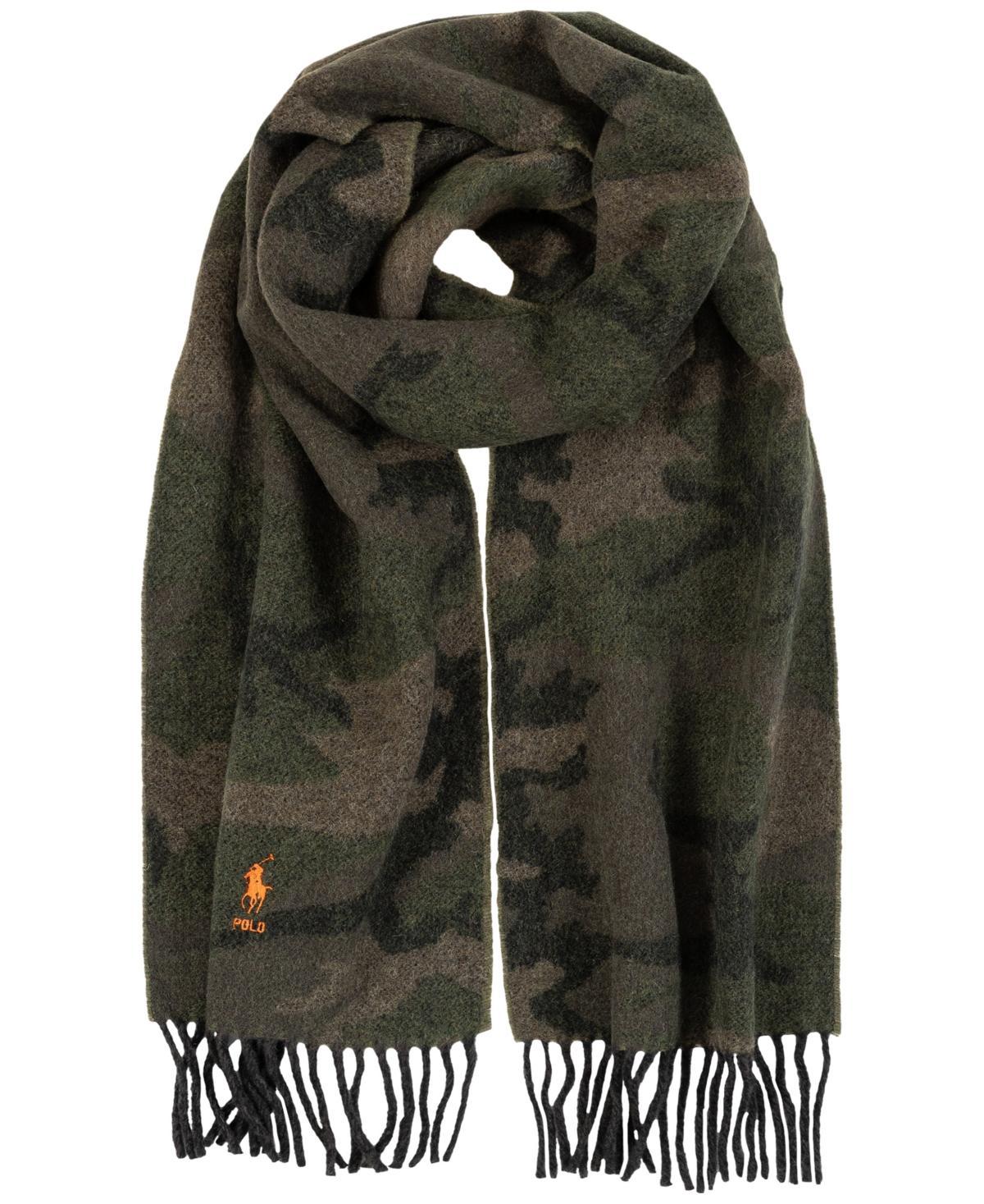 POLO RALPH LAUREN Men's Camo Jacquard Scarf In Olive Camo Product Image