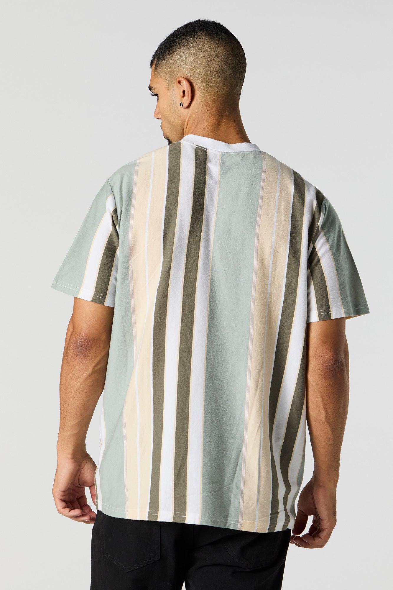 Embroidered Striped T-Shirt Male Product Image