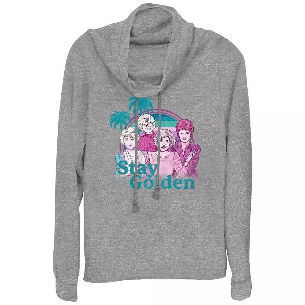 Plus Size The Golden Girls Stay Golden Cowlneck Graphic Lightweight Long Sleeve, Women's, Size: 1XL, Gray Grey Product Image