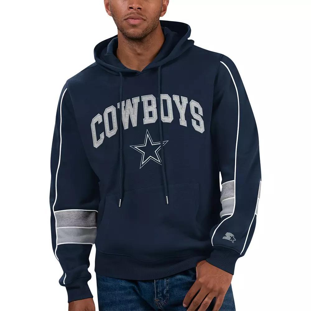 Mens Starter Dallas Cowboys Captain Pullover Hoodie Blue Product Image