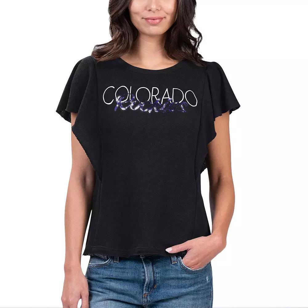 Women's G-III 4Her by Carl Banks Black Colorado Rockies Crowd Wave T-Shirt,  Product Image