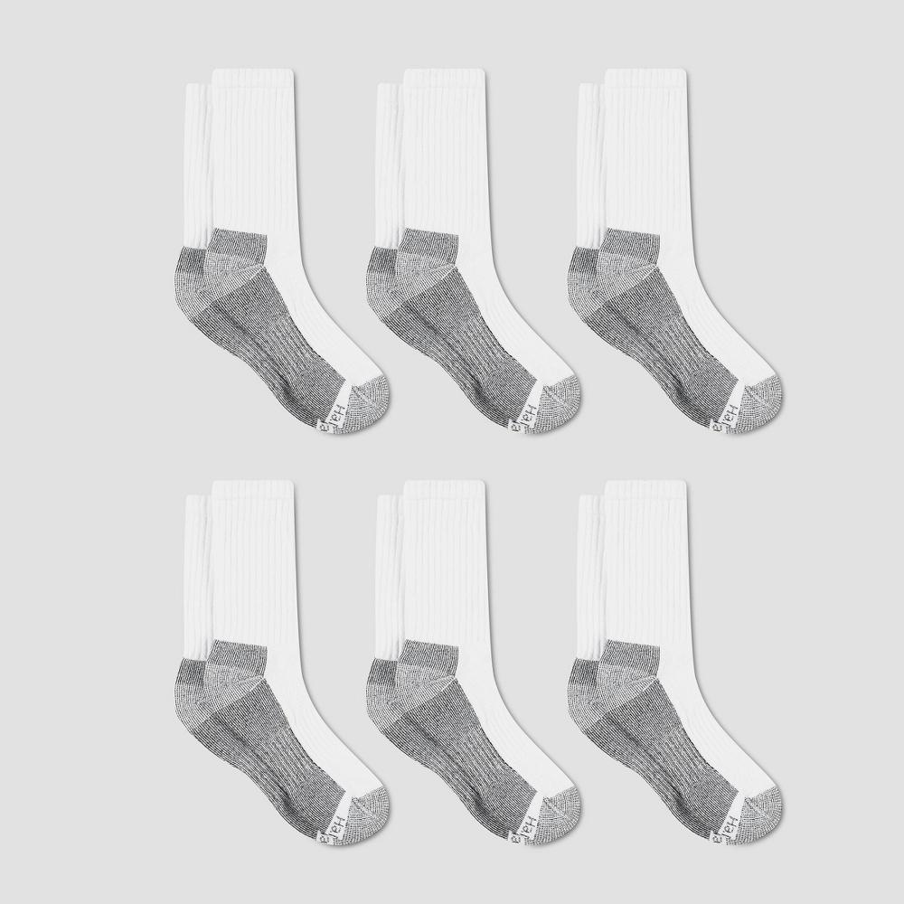 Hanes Double Tough Mens Work Crew Socks, Shoe Sizes 12-14, 6-Pairs White 6-12 Product Image