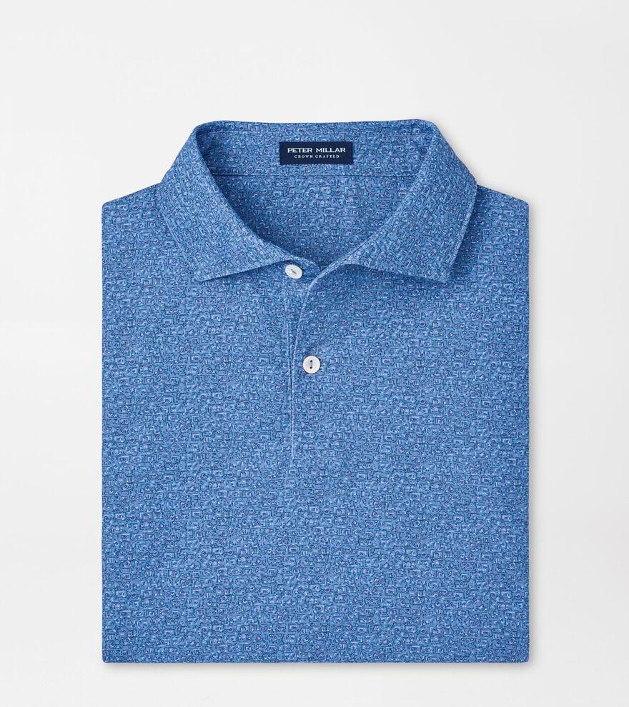 Peter Millar Mens Radio Star Performance Jersey Polo | Color: Brook Blue | Size: S Product Image