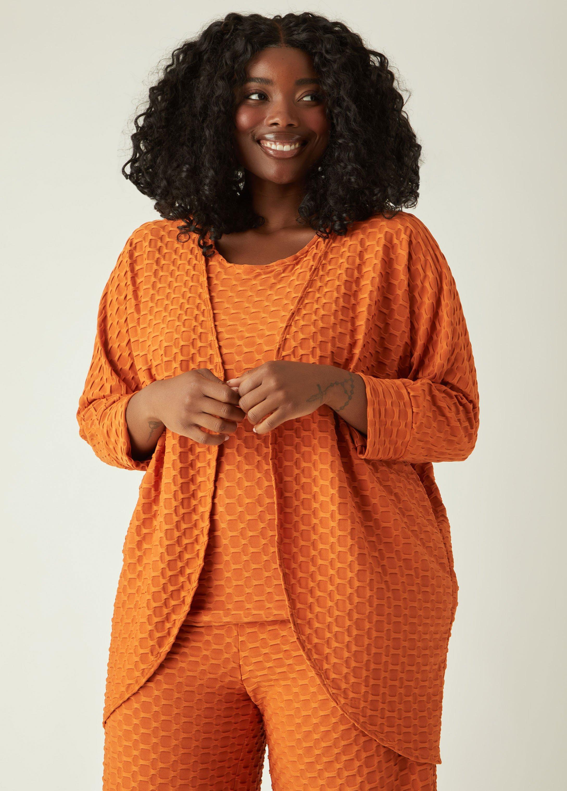 Plus Size Honeycomb Knit Cardigan Ashley Stewart Product Image