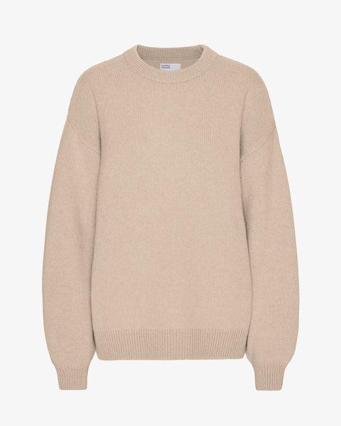 Oversized Merino Wool Crew - Ivory White Product Image