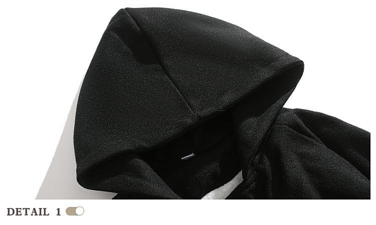 Hooded Toggle Plain Long Coat Product Image