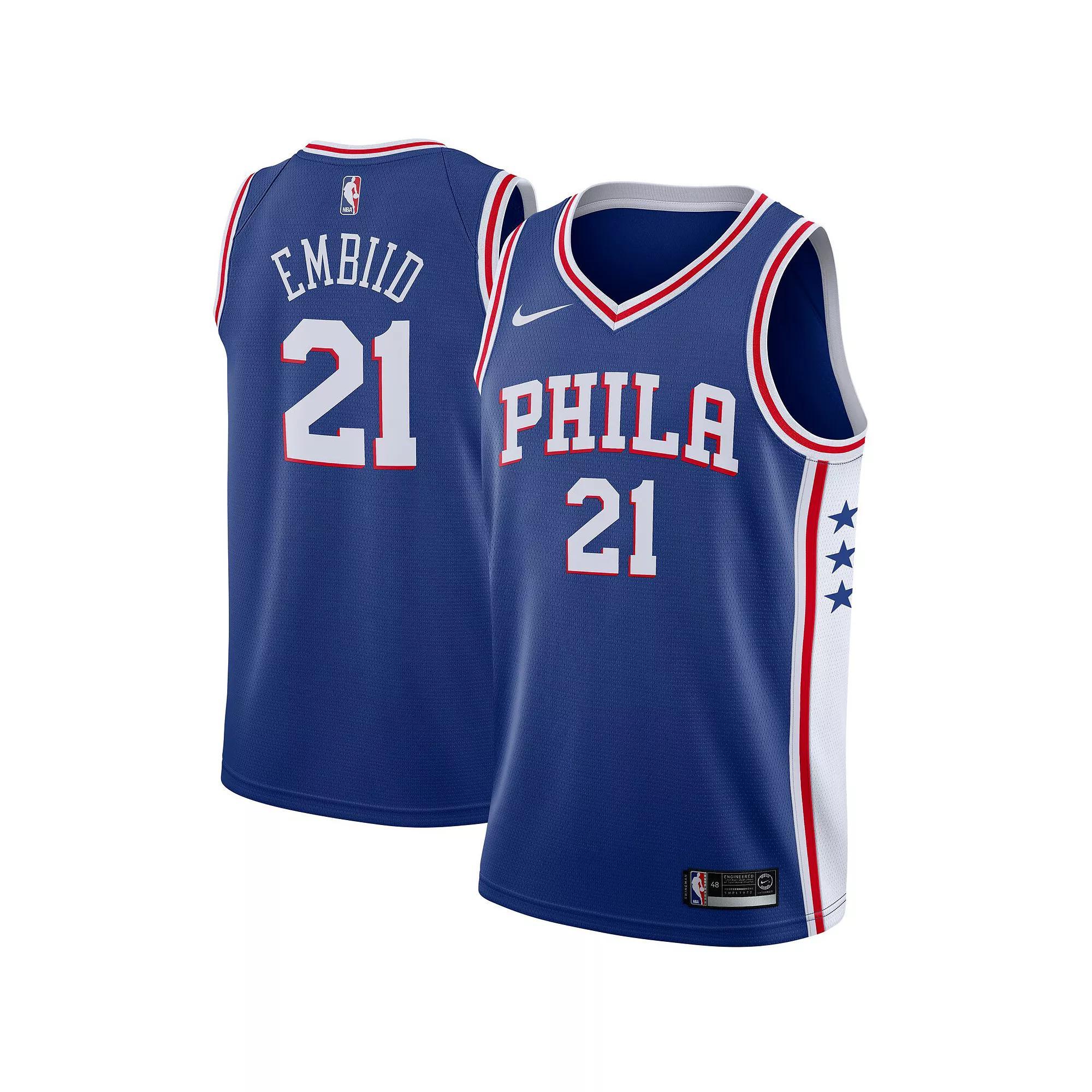 Men's Nike Joel Embiid Royal Philadelphia 76ers Swingman Jersey - Icon Edition, Size: Small, 76r Blue Product Image