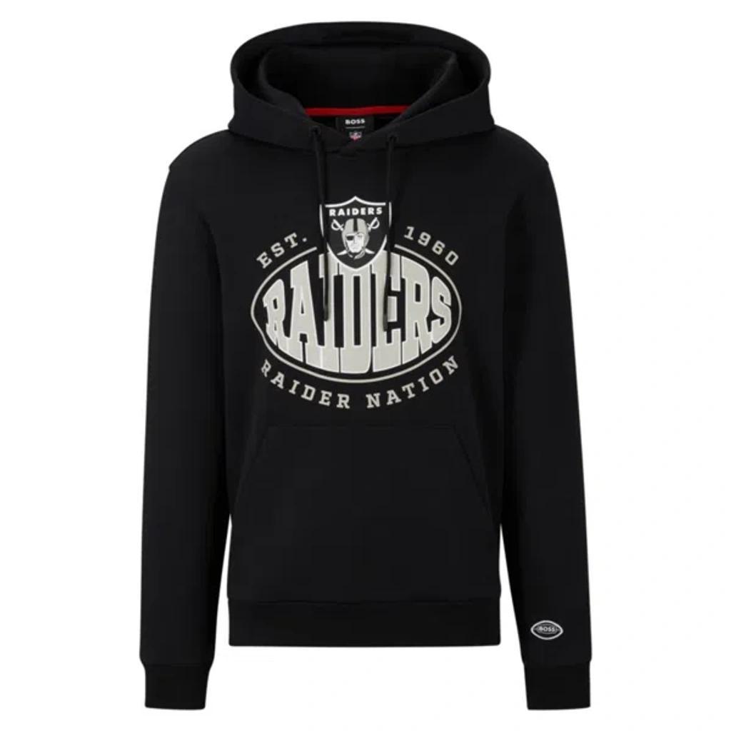 HUGO BOSS X Nfl Cotton-blend Hoodie With Collaborative Branding In Black Product Image