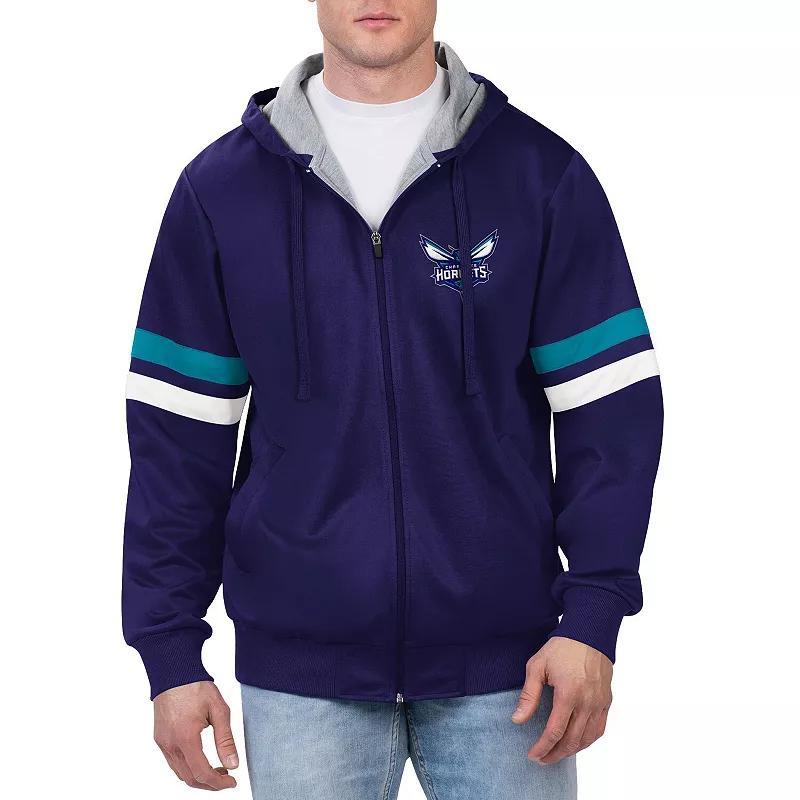 Men's G-III Sports by Carl Banks Purple Charlotte Hornets Contender Full-Zip Hoodie Jacket,  Product Image