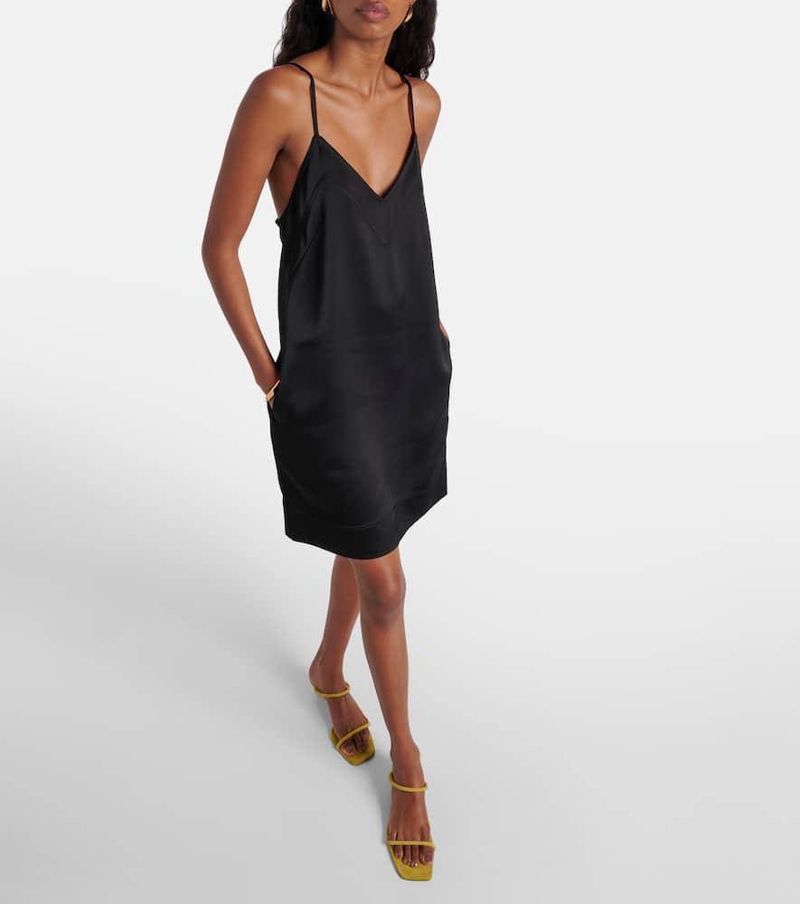 TOTÊME Contrast Satin Cami Dress Black Product Image