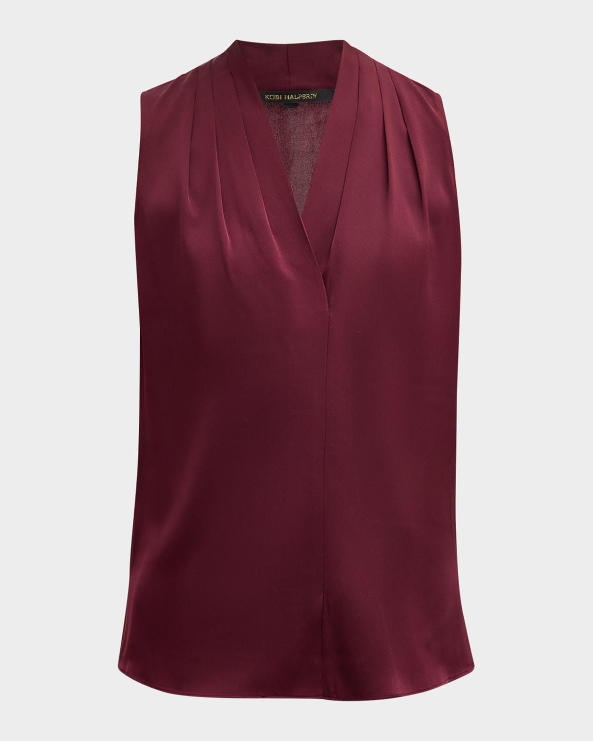Womens Mila Sleeveless Silk-Blend Blouse Product Image