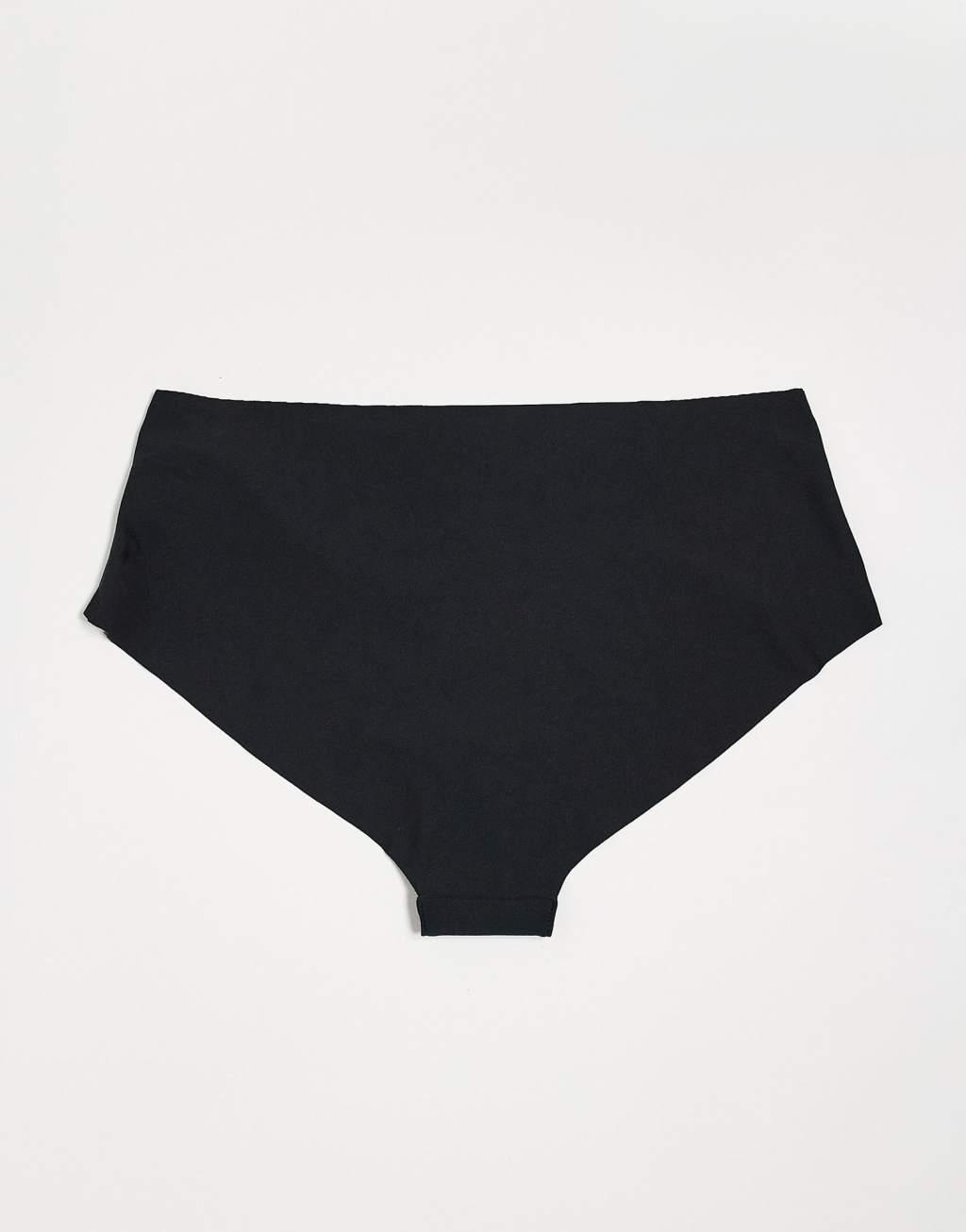 ASOS DESIGN 3-pack no-VPL hipster shorts in black Product Image