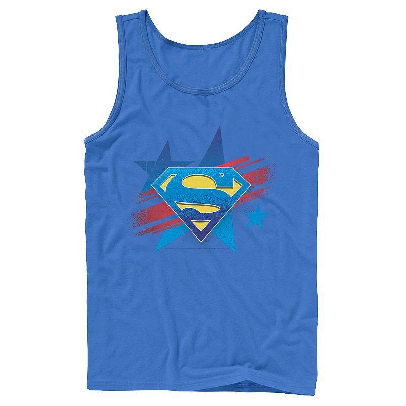 Mens DC Comics Superman Stars And Stripes Chest Logo Tank Top Product Image