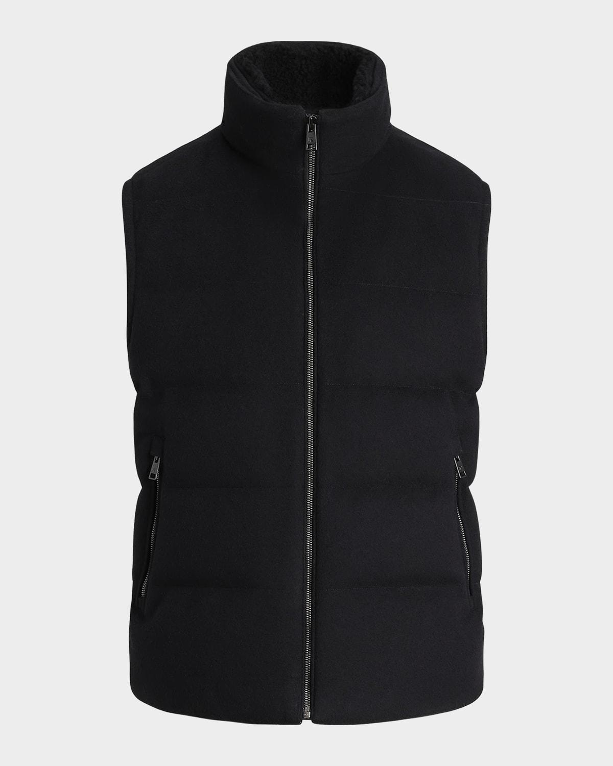 Mens Shearling-Trim Down Vest Product Image