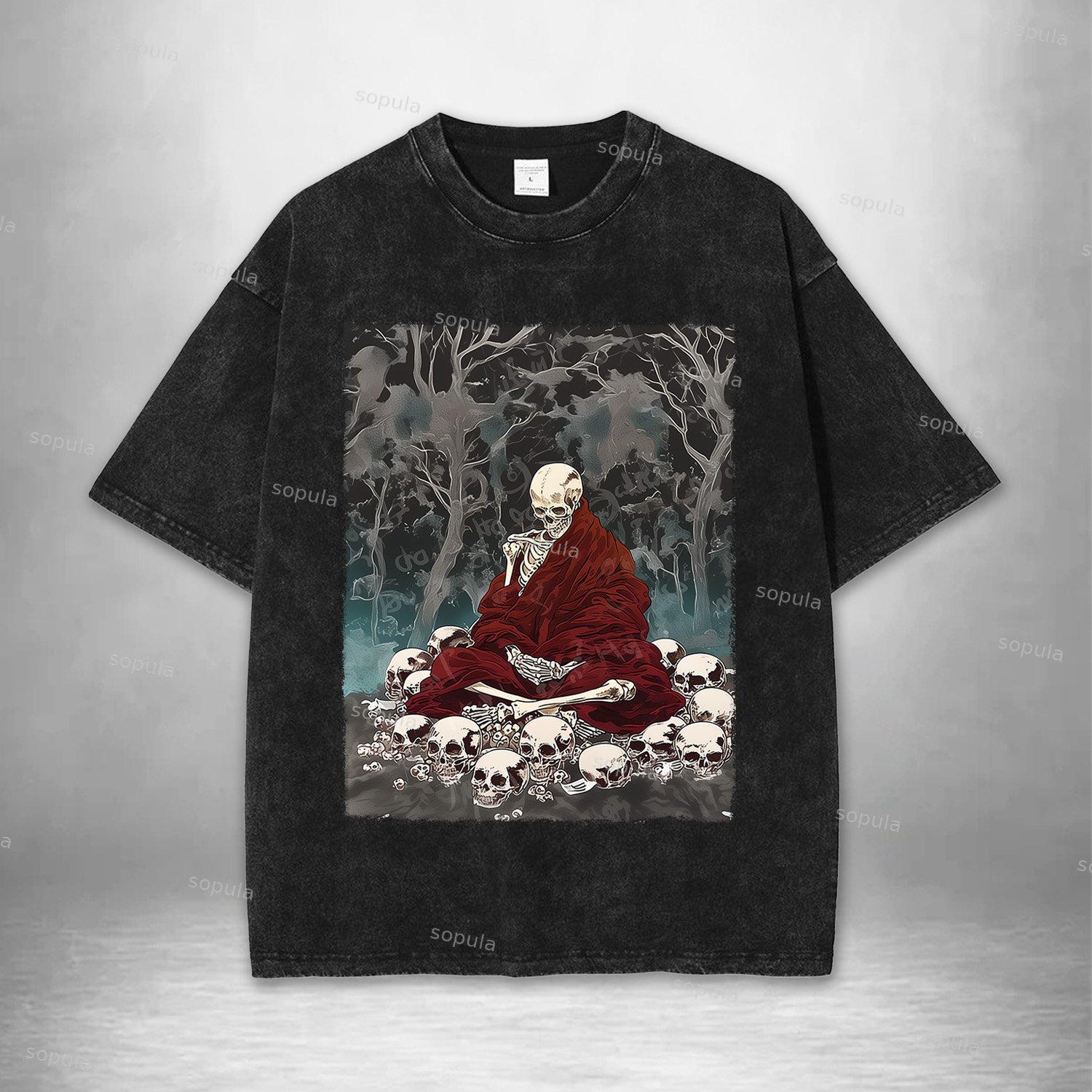 Guardian Of The Skulls Acid Washed T-shirt Product Image